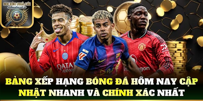Bảng xếp hạng bóng đá hôm nay cập nhật nhanh và chính xác nhất